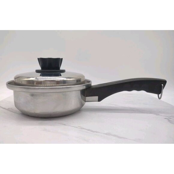 Lustre Craft 7" 1 Qt  Sauté Pan Skillet with Lid Stainless Steel 3 Ply Vintage - Picture 1 of 12